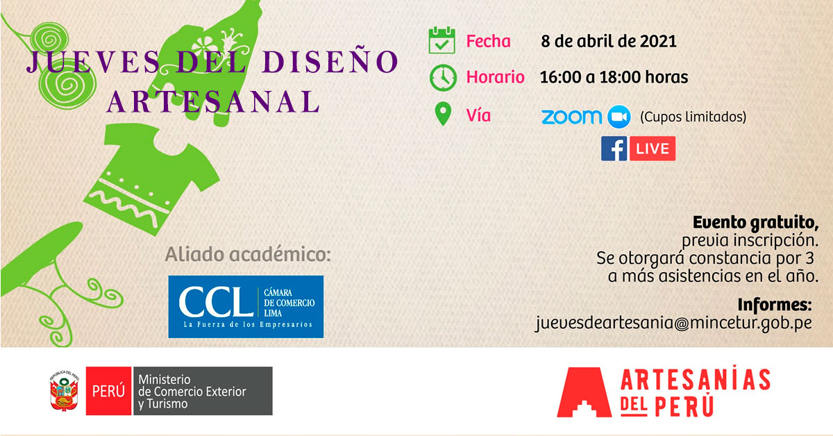 Conferencia Virtual Gratuita: Jueves del Diseño Artesanal 2021