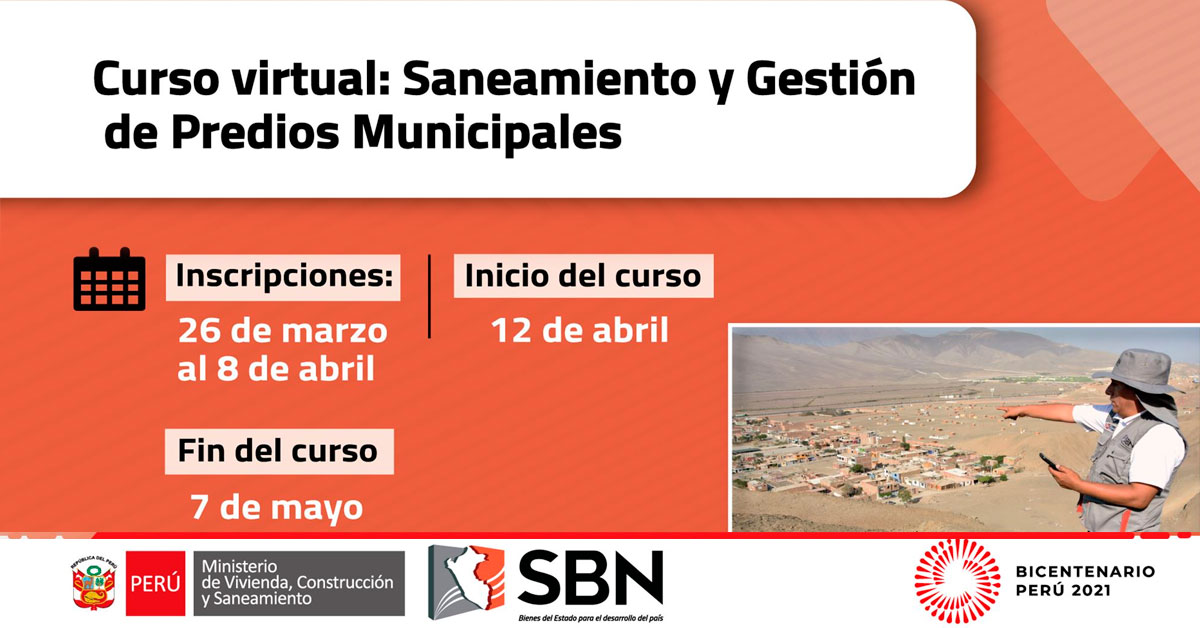 (Curso Virtual) SBN: Saneamiento y Gestión de Predios Municipales