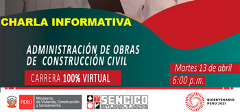 (Charla informativa) SENCICO: Administracion de Obras de Construcción Civil