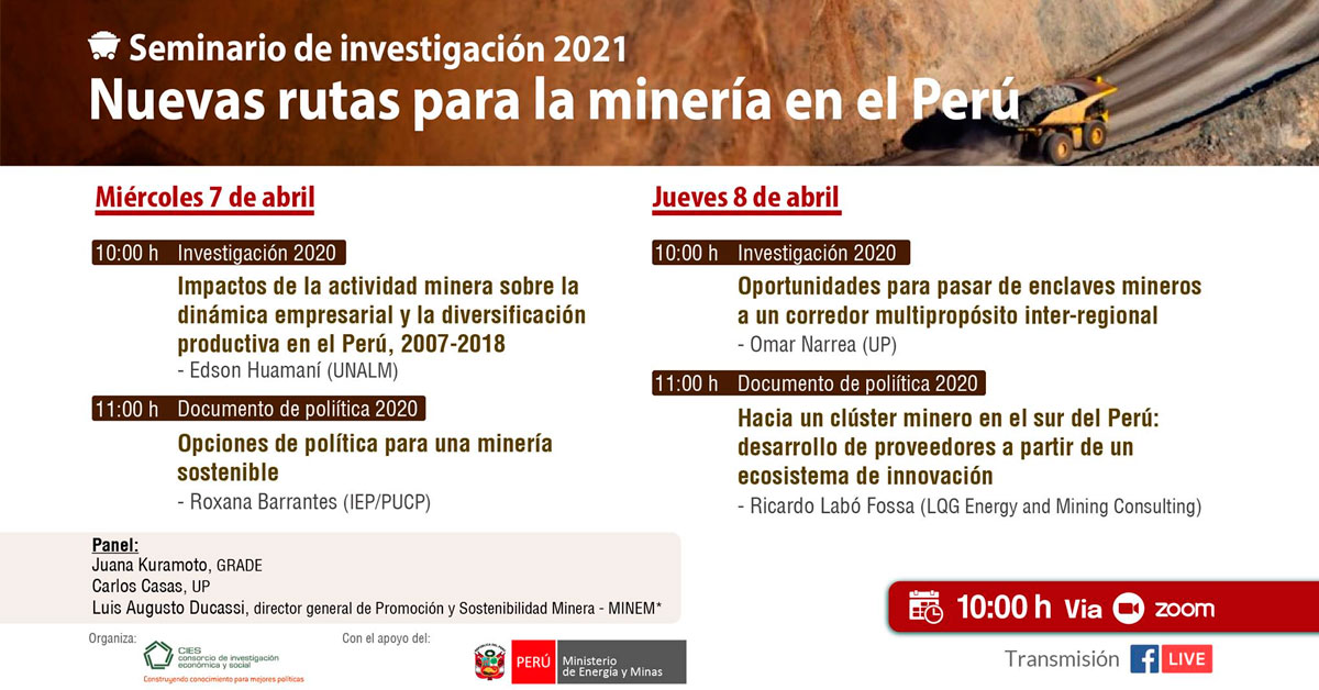 Seminario Virtual Gratuito: Nuevas rutas para la Minería en el Perú