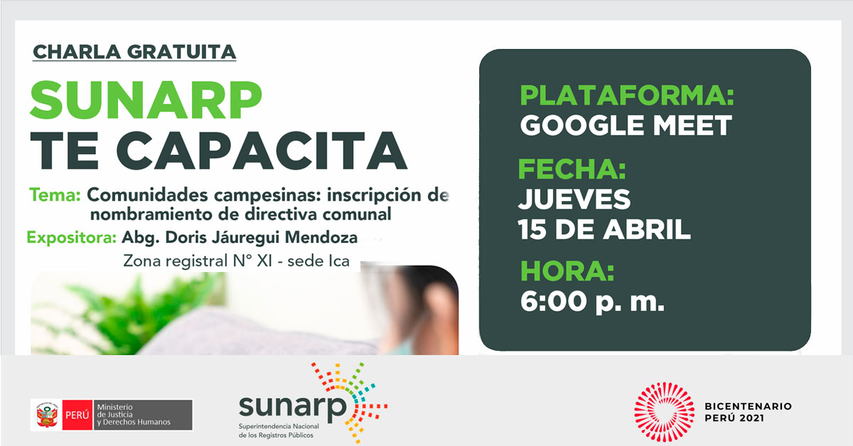 Sunarp te capacita: Comunidades campesinas, inscripción de nombramiento de directiva comunal