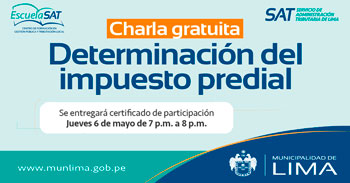 (Charla Virtual Gratuito) SAT: Determinación Impuesto Predial