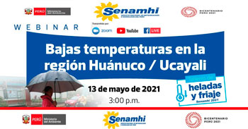 (Webinar gratuito) SENAMHI: Bajas temperaturas en la región Huánuco y Ucayali