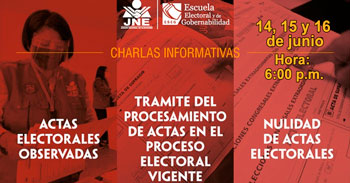 La Escuela Electoral y de Gobernabilidad del JNE brinda un ciclo de Charlas Informativas Electorales