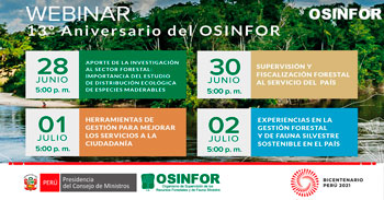 (Webinar) OSINFOR: 13 años contribuyendo a la gobernanza en el sector forestal y de fauna silvestre en el país