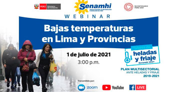 (Webinar gratuito) SENAMHI: Bajas temperaturas en Lima y Provincias