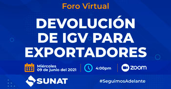 Foro virtual sobre devolución de IGV para exportadores