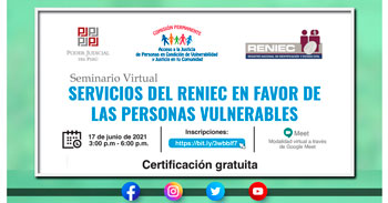 Seminario Virtual sobre los Servicios del RENIEC en favor de las personas vulnerables