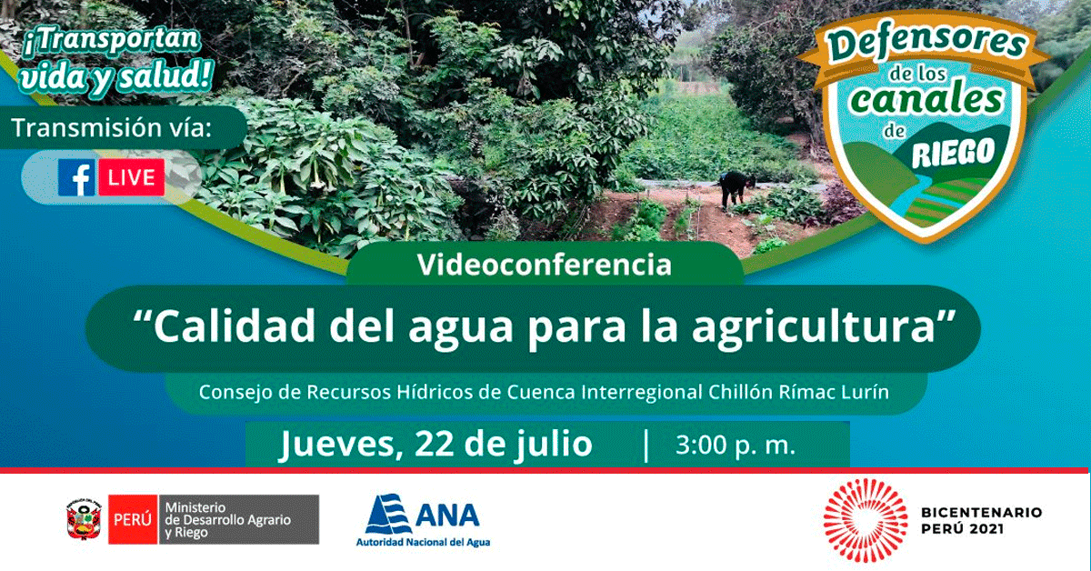 (Videoconferencia Gratuita) ANA: Calidad del agua para la agricultura