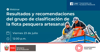 Webinar Gratuito, resultados y recomendaciones del grupo de clasificación pesquera artesanal