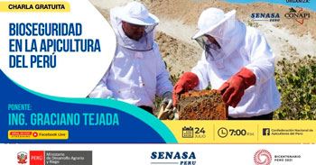 SENASA y CONAPI brindan la Charla Virtual Gratuita sobre Bioseguridad en la Apicultura del Perú