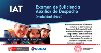 Instituto Aduanero y Tributario convoca al primer Examen de Suficiencia para Certificación de Auxiliar de Despacho