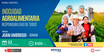 (Charla Virtual Gratuita) SENASA: Inocuidad agroalimentaria responsabilidad de todos