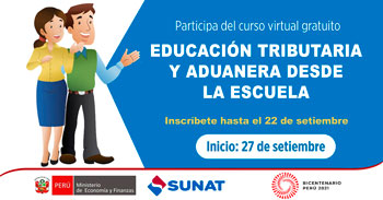 SUNAT convoca para curso virtual 2021  Educación Tributaria y Aduanera desde la escuela