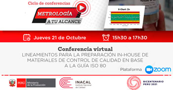 (Conferencia Virtual) INACAL: Lineamientos para la preparación en casa de Materiales de Control de Calidad