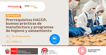 Seminario sobre Pre Requisitos HACCP, Buenas prácticas de manufactura y programas de higiene y saneamiento