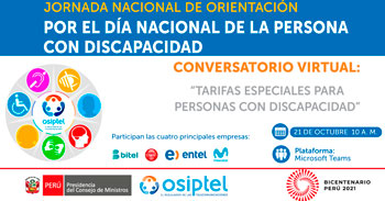 (Conversatorio Virtual) OSIPTEL: Tarifas especiales para personas con discapacidad