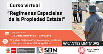 (Curso Virtual) SBN: Regímenes Especiales de la Propiedad Estatal
