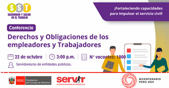 (Conferencia Virtual Gratuita) SERVIR: Derechos y deberes de los empleadores y trabajadores