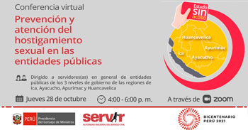 (Conferencia Virtual Gratuita) SERVIR:  Prevención y atención del hostigamiento sexual en entidades públicas
