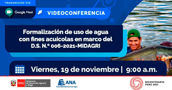 (Conferencia Virtual Gratuita) ANA: Formalización del uso de agua con fines acuícolas