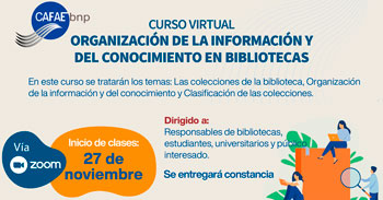 (Curso Virtual) BNP: Organización de la información y del conocimiento en bibliotecas