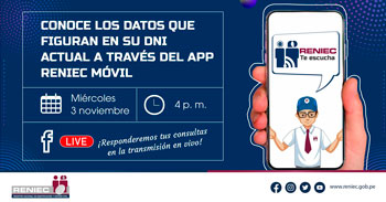 Conoce los datos que figuran en tu DNI actual a través del App Reniec Móvil