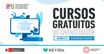 Devida ofrece BECAS para los cursos gratuitos de capacitación en el ámbito comunitario