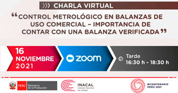 (Charla Virtual) INACAL: Control metrológico en balanzas de uso comercial