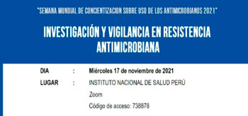 Participa de la Jornada Científica Virtual sobre Investigación y Vigilancia en Resistencia Antimicrobiana.