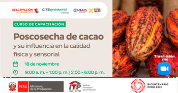 Curso de capacitación virtual sobre la Postcosecha de Cacao y su influencia en la calidad física y sensorial