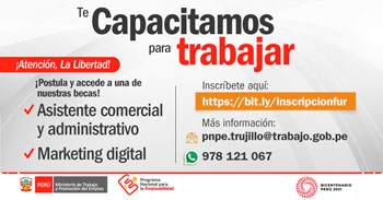 Ministerio de Trabajo ofrece becas en Marketing digital y Asistente comercial y administrativo para La Libertad