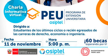 (Charla Gratuita) OSIPTEL: Programa de Extensión Universitaria 2021