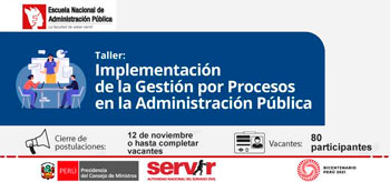 (Taller Virtual) SERVIR: Implementación de la Gestión por Procesos en la Administración Pública