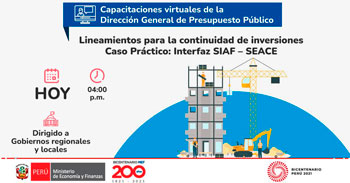 (Capacitación Virtual) MEF: Lineamientos para la continuidad de inversiones mediante el caso práctico, SIAF - SEACE