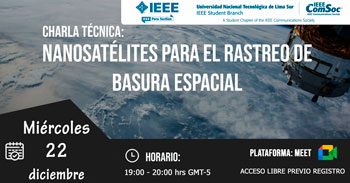 Charla técnica gratuita sobre nanosatélites para el rastreo de basura espacial