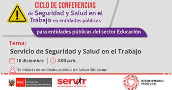 (Conferencia Gratuita) SERVIR: Servicio de seguridad y salud en el trabajo