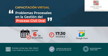 Capacitación virtual acerca de problemas procesales en la gestión del proceso civil oral