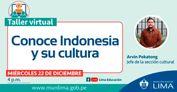 Participa del taller virtual gratuito y conoce Indonesia y su cultura