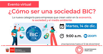 Evento virtual sobre cómo ser una Sociedad BIC