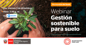 (Webinar Gratuito) MINAGRI: Gestión sostenible para suelo