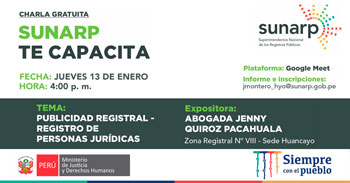 (Charla Virtual Gratuita) SUNARP: Publicidad registral - Registro de Personas Jurídicas