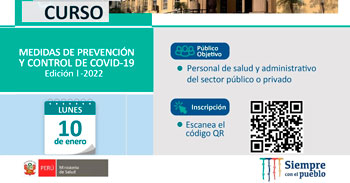 (Curso Virtual Gratuito) MINSA: Medidas de prevención y control de #COVID19, edición I-2022