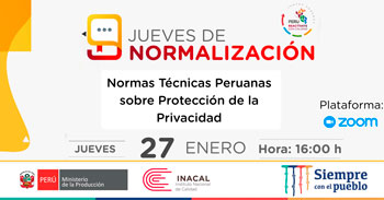 INACAL te invita a conocer las Normas Técnicas Peruanas sobre Protección de la Privacidad