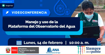 (Conferencia Virtual) ANA: Manejo y uso de la plataforma del observatorio del agua