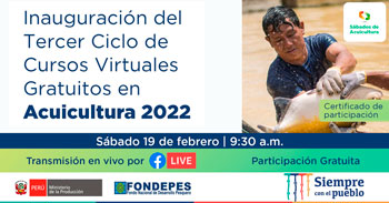 Participa de la inauguración del tercer ciclo de cursos virtuales gratuitos en acuicultura 2022 