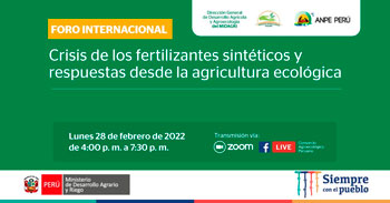 Foro virtual gratuito sobre la crisis de fertilizantes sintéticos y respuestas desde la agricultura ecológica