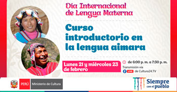 El Ministerio de Cultura ofrece curso virtual gratuito introductorio de la lengua Aimara