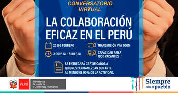 (Conversatorio Virtual Gratuito) MINJUS: La colaboración eficaz en el Perú
