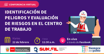 (Conferencia Virtual Gratuita) SUNAFIL: Identificación de peligros y evaluación de riesgos en el centro de trabajo